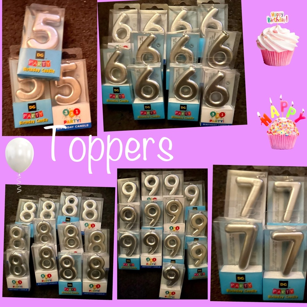 *Attn: BAKERY! 109 Shiny Silver Numeral Candles